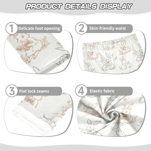 Read Bunny Girls Leggings,Workout Leggings for Girls Toddler Athletic Legging Size for 3-10T3