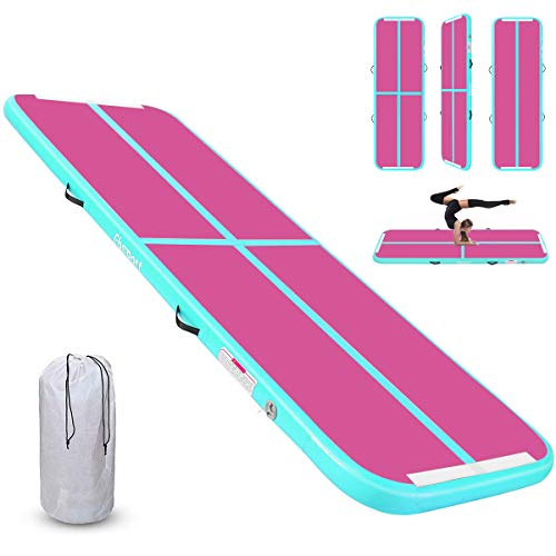 Airtrack Matte, 4M Länge Aufblasbar Trainingsmatten, Gymnastik Matte, Tumbling Matte Sport Matratzen für