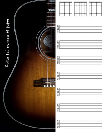 Guitar Tab Manuscript Paper for Composing Music