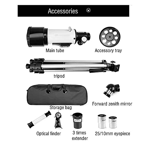 Telescopio portátil refractor para astronomía con trípode miniatura 7