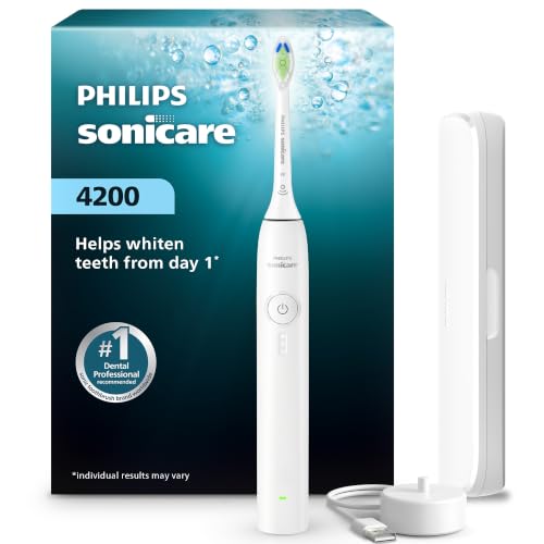 Philips Sonicare 4200 Rechargeable Electric Toothbrush, 1 Brush Head, White - image 1