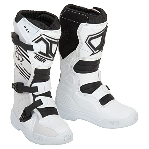 MSR Youth M3X Motocross Boots (5, White)