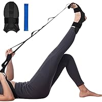 flintronic Yoga Stretching Strap, Stretching Band mit 7 Schleifen, Yoga Stretch Gurt, Hochelastischer Gymnastik-Gur mit TPE-Spanngurten, Übungsschlaufe zum Dehnen der Beinmuskulatur, Schwarz
