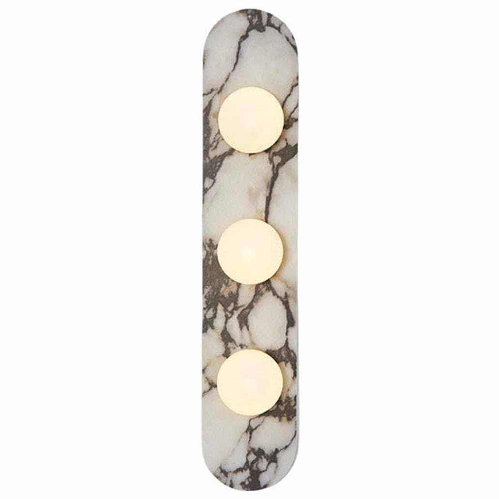 Apliques de pared de mármol natural y alabastro con 3 luces de diseño moderno