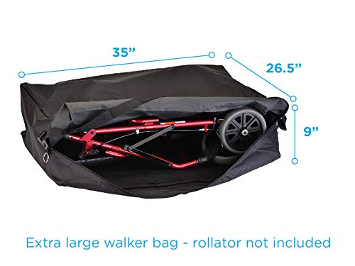 Nova Medical Products Extra-Large Carry & Travel Bag For Rollator Walkers & Transport Chairs, Black, 1 Count #TOP2