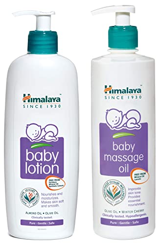 Image of Himalaya Herbals Baby Lotion (400ml) and Massage Oil (500ml) Combo