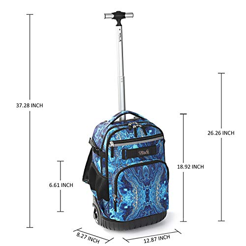 Tilami Rolling Backpack 18 inch with Lunch Bag Wheeled Laptop Backpack