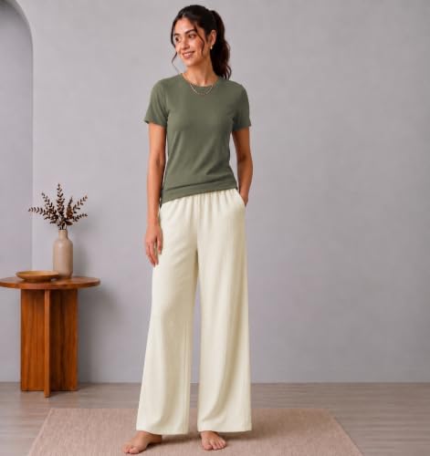 Image of TOPLOT Korean Night Suit for Women| Round Neck Half Sleeve | Full Pyjama Set |Comfortable Nightwear, Loungewear, Sleepwear for Womens (5274)