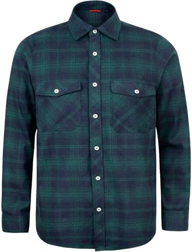 J.VER Flanellhemd Herren Holzfällerhemd Regular Fit Kariertes Hemd Langarm | Karohemd, Flannel, Arbeitshemd, Baumwolle, Freizeithemd, Casual, Plaid, für Holzfäller Baumfäller Männe