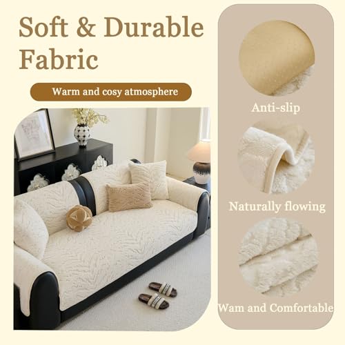 Coussin de canapé antidérapant et lavable en velours de coton