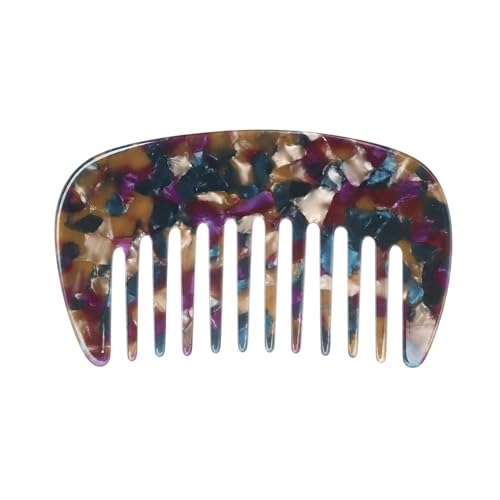 VOCOSTE Wide Tooth Comb, Pocket Size for Curly Hair, Blue Purple