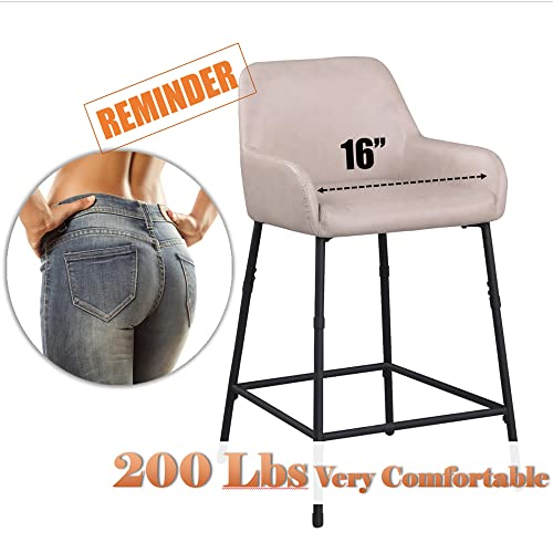 Oulluo Counter Height Bar Stools, Bar Stools Set Of 2, Upholstered Counter Stools, 24 Inch Bar Stools With Backs, Faux Leather Bar Chair With Arms, Metal Kitchen Stools For Island,Home Bar,303Lg #TOP2