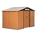 Outsunny Cobertizo de Jardín Exterior 4,83 m² 277x195x192 cm Caseta de Jardín Metálica para Almacenamiento de Herramientas con Base Incluida y 4 Ventanas Ocre