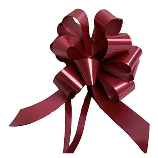 50 NASTRI COCCARDE AUTOTIRANTI GRANFIOCCO CONFEZIONE REGALO AUTO ANTENNA SPECCHIETTO FESTE VARIE MISURE E COLORI ALTA QUALITA' (NASTRO 3 CM DIAM. 12 CM, BORDEAUX)