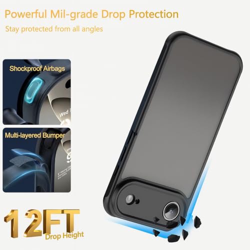 Image of YelllowInc Case Cover for iPhone 17 air (Frosted Black, iPhone 17 Air)