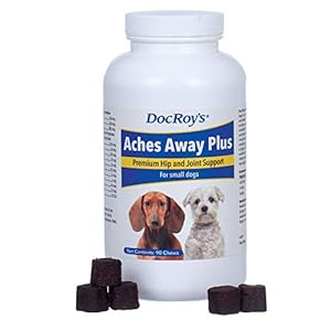 Revival Animal Health Doc Roy’s Aches Away Plus- Premium Hip & Joint Support- for Small Dogs- 90 ct Small Soft Chew