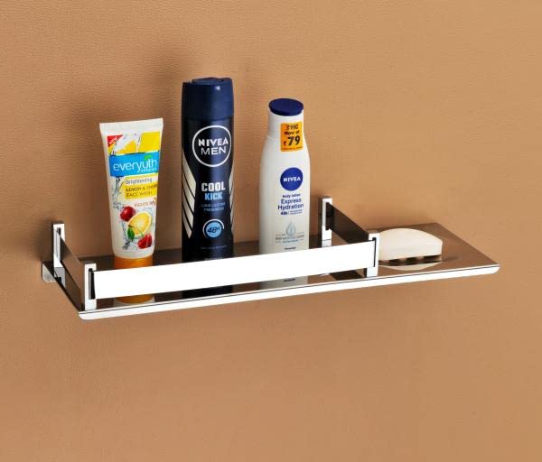 HELONIX Multipurpose Bathroom Stainless Steel Shelf with Soap Dish/Bathroom Accessories (2 in 1 Shelf) (B0CMLFCS5J) Amazon Price History, Amazon Price Tracker