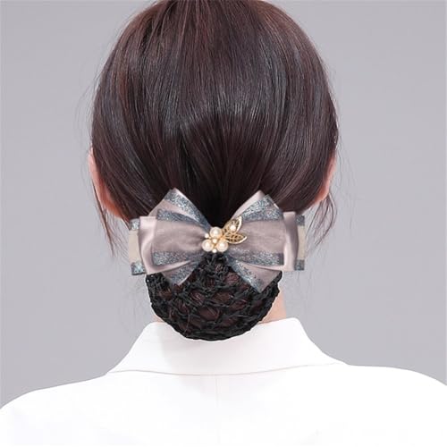 Redecilla para moño con lazo que sujeta el cabello largo sin tirones 2