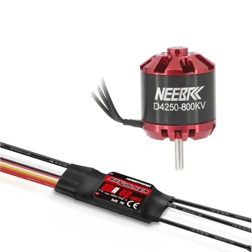 CUIPPWRJ 4250 Brushless Outrunner Motor 600KV 800KV with 60A V2 ESC Compatible with Racing Drones RC Aircraft Fixed-Wing Models(800KV with 60A V2)