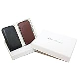 Leather Magnetic Money Clip Black and Brown Set of 2