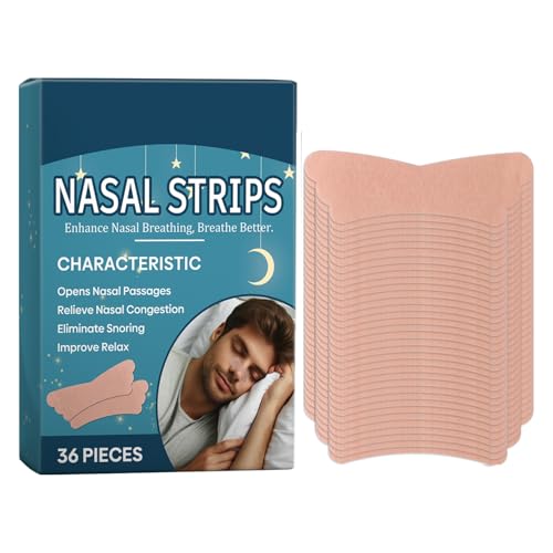 Strips De Aliento - 36x Ayuda Para Dormir Nasal | Tiras De La Nariz De Ventilación, Tiras Cómodas Para Reducir La Congestión De Los Resfriados, Fácil Aplicar Parches De Soporte Para El Sueño Para