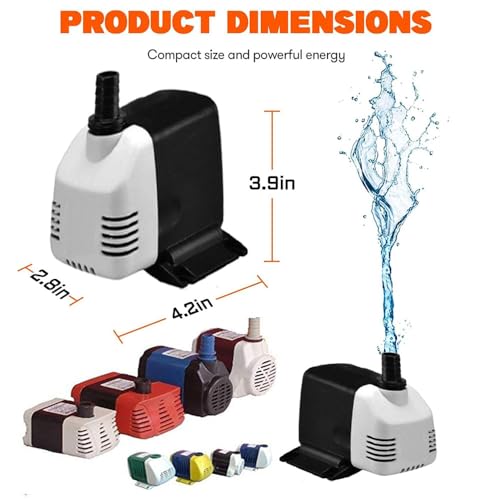 Image of MLD Submersible Water Pump, 12W, 220-240V, for Desert Air Cooler and Fountains,Aquarium WPC102(12 Watt,Multicolor) Pack of -4