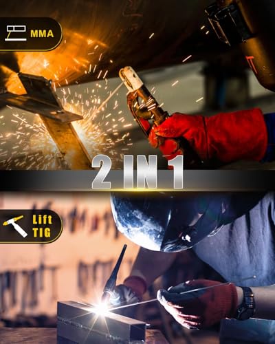 Image of HIZONE 200A Stick Welder, 110V /220V ARC /Lift TIG Welding Machine with Welding Rods, LCD Timekeeping Display Welder MMA Welder with Hot StartPortable IGBT Inverter Welder Hot Start