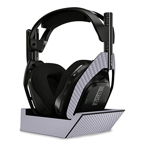 Image of MightySkins Carbon Fiber Skin Compatible with Astro A50 Wireless Headphones + Base Station (Gen 4) - Solid Gray | Protective, Durable Textured Carbon Fiber Finish | Easy to Apply | Made in The USA