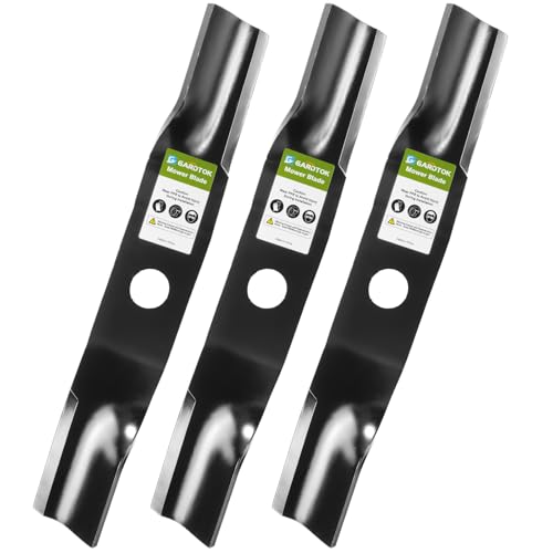 GardTok 3-Pack High Lift 16.6 Mower Blades Replacement for Kubota 48 Deck RCK48P-751Z Z723KH-3 RCK48P-400Z Z411KW-3 Z412KW Fits OEM K5583-34340 1-1/8 Center Circle Hole