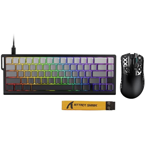 ATTACK SHARK X68HE ���s�b�g�g���K�[ �Q�[�~���O�L�[�{�[�h �Z�b�g R1 �Q�[�~���O�}�E�X RT0.01mm �L���L�[�{�[ 8K�|�[�����O���[�g ���C�X�C�b�` QMK�x�� �g���C�[���[�h �Q�[�~���O�}�E�X�t�� �}�E�X�d�� 59g 1800