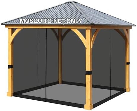BPS 10' x 10' Gazebo Universal Netting Screen Replacement, Black image 19