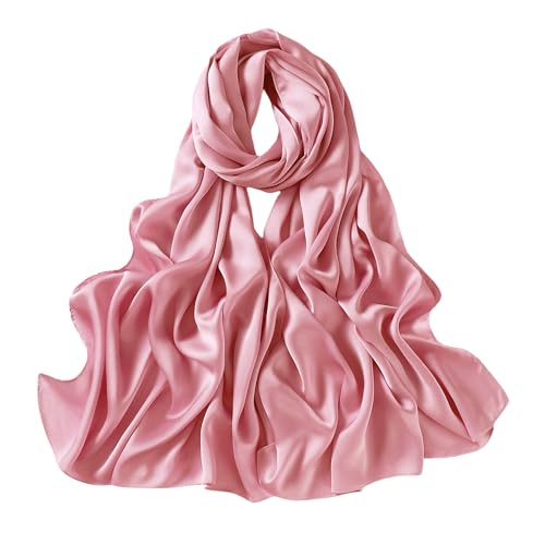 Lina & Lily Women's Silky Satin Scarf Shawl Wrap for Wedding Evening Dress (Coral)