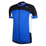 Rogelli Hombre Camiseta Manga Corta Recco, Primavera/Verano, Hombre, Color Azul - Blau/Schwarz/Weiß, tamaño S