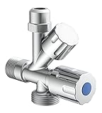 KIRCHHOFF Geräte Universal Eckventil mit Spülmaschinenanschluss, ½“ Eckregulierventil für Kaltwasserleitung, Absperrhahn Waschbecken Bad, Kaltwasser Armatur 98480090