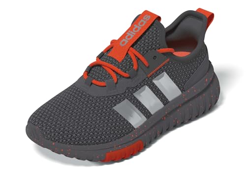 adidas Kaptir 4.0 Sneaker, Grey/Matte Silver/Impact Orange, 3.5 US Unisex Little Kid
