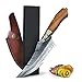5.7 Zoll Professionell Kochmesser Küchenmesser, Scharfes Handgeschmiedetes Ausbeinmesser mit Federmuster Hackmesser
