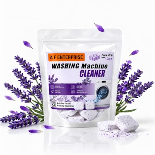 Image of Lavender Washing Machine Cleaner Tablets 16 PCS - Washer Cleaner & Descaler for Front Load & Top Load Washers, Deep Cleaning Deodorizer, Odor Remover, Limescale Remover, HE Tub Cleaner