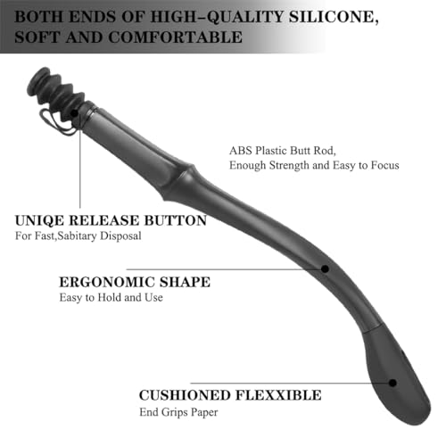Toilet Aids for Wiping 15” Long Reach Comfort Wiper Tools Self Assist Bathroom Bottom Butt Wipe Helper for Limited Mobility Seniors Elderly