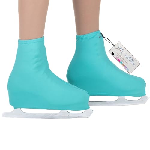 CRS Cross Skating Boot Covers Lycra Ice Skate Covers. Performance Ready Protection for Figure Skates, Ice Skating, Roller Skates. (Dark Sea Foam, Adult)