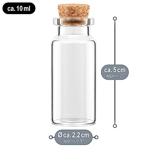 com-four® 30x Kleine Glasflaschen mit Korken 10ml, Gewürzgläser Set – Ansicht 6