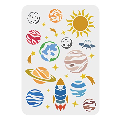 FINGERINSPIRE Space Stencil 29.7x21cm Reusable Planet Drawing Stencil
