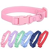 Waterproof Dog Collar Soft Rubber Dog Collar with Safety Buckle Adjustable Pet Collars for Small Medium Large Dogs