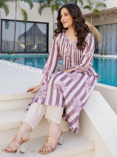 Image of INDO ERA Women's Cotton Ethnic Co-Ord Set | Kurta Pant Set | Stylish Cotton Suit Set for Women,10126 | Cord Set For Women Cotton |