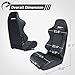 WTRAVEL Racing Seats 2 Pcs Reclinable Bucket Seats with 2 Sliders Adjustable PU Leather Seats Universal Sport Seats for Cars (Black White, 35.1