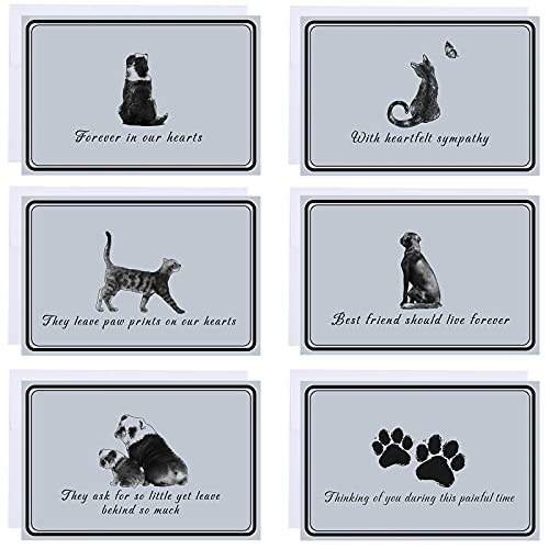 Cartes de condoléances épaisses de qualité supérieure pour perte d'animaux