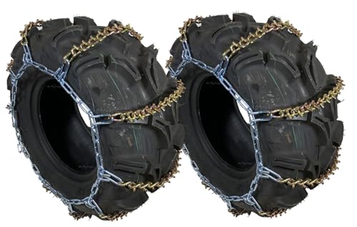 V-Bar ATV Tire Chains for 25x10-12, 25x11-12, 26x10-12 Tires, Heavy Duty Snow and Ice Traction Chains for ATVs and UTVs