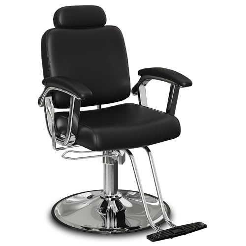 Baasha Premium Silver Reclining Salon Chair