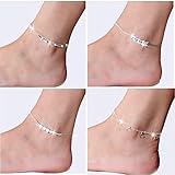 Fine or Fashion: Fashion Vintage antike Silberne Farbe Fußkettchen Frauen Big Blue Steinperlen Bohemian Knöchel-Armband cheville Fuß Fashion Jewelry (Metal Color : 10)