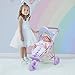 Olivia's Little World by Teamson Kids Magical Dreamland Baby Doll Pram Pushchair Jogging Stroller Toy with Storage for Dolls, Multicolour Iridescent OL-00016