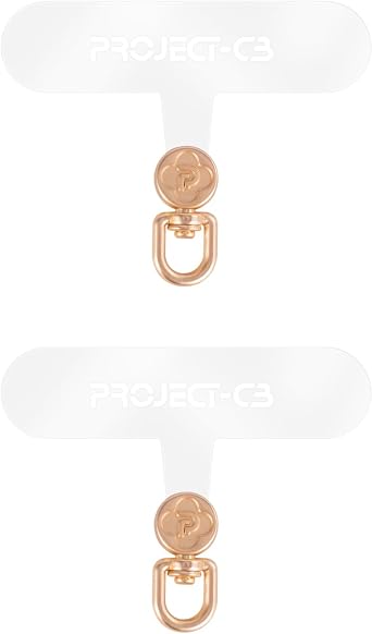 Phone Tether Tab 2 Pack,Universal Phone Lanyard Patch without Adhesive,Phone Strap Replacement Part for Cell Phone Clear-Gold